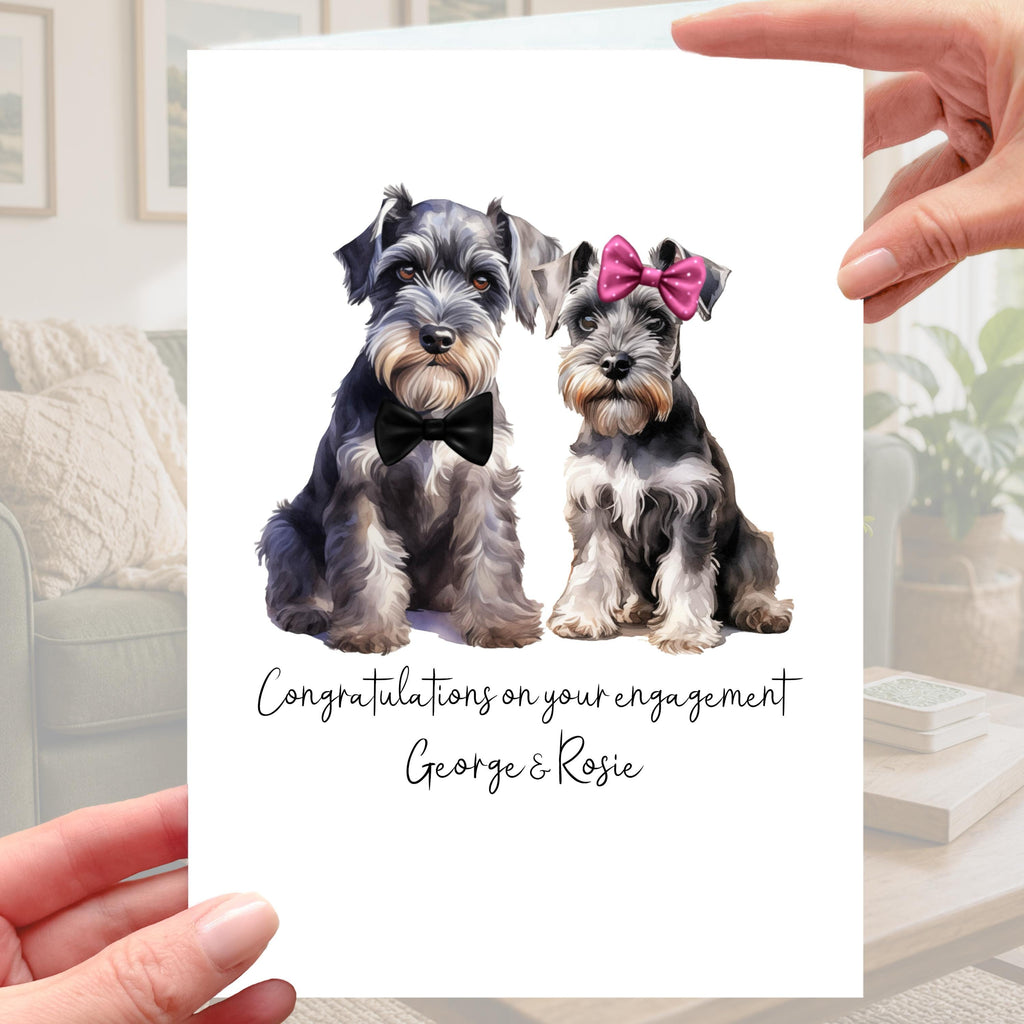 Miniature Schnauzer Engagement Card Personalised Dog