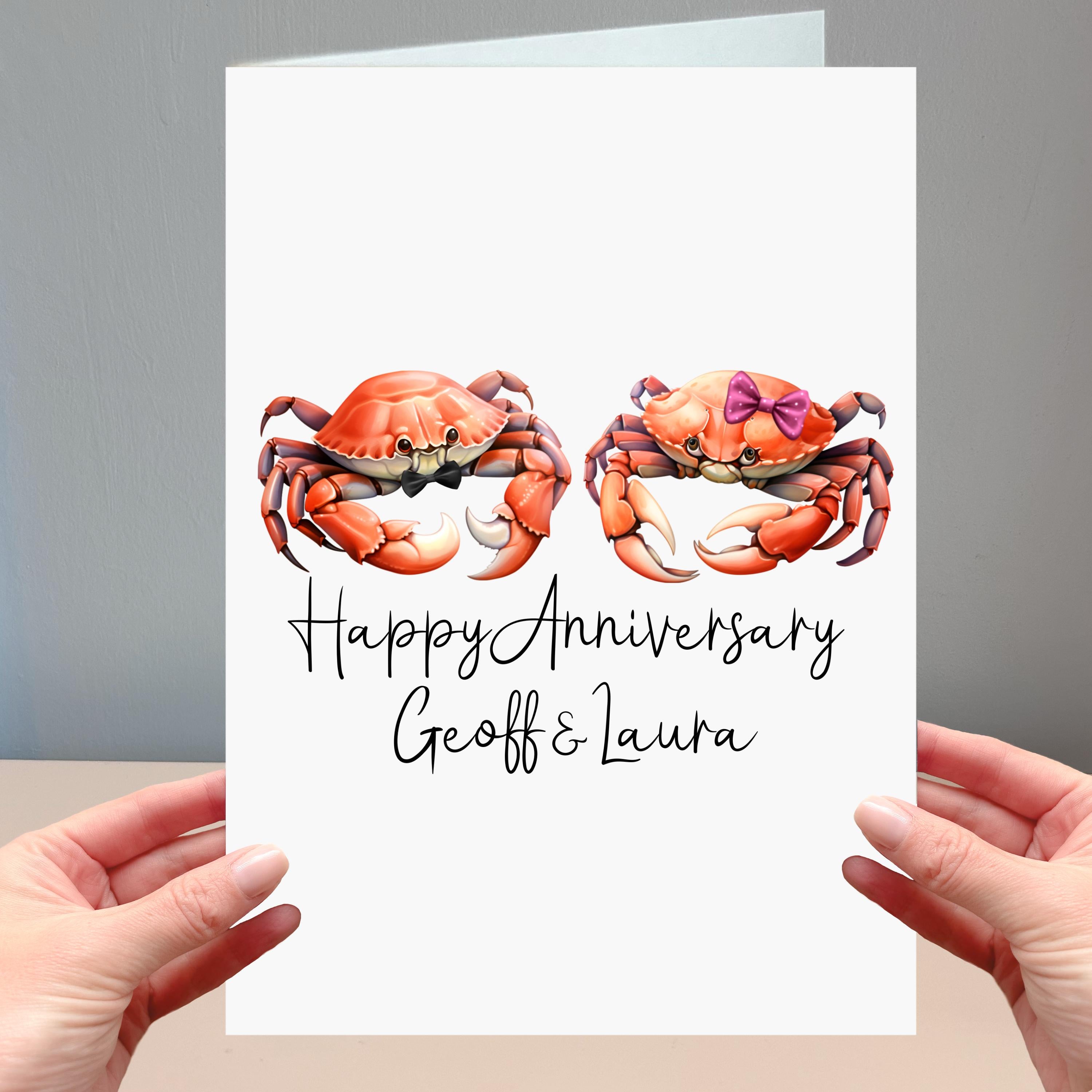Crab Anniversary Card Personalised