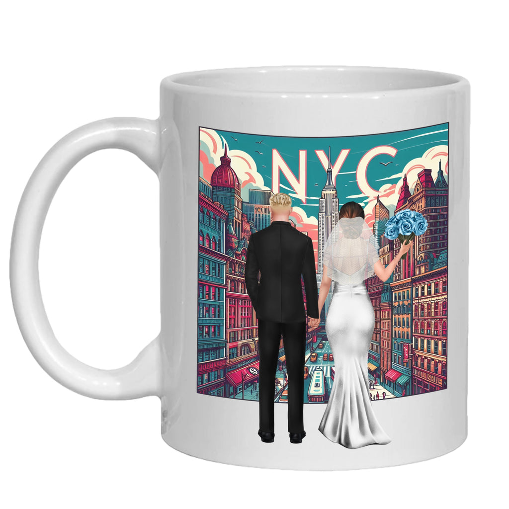Personalized New York Wedding Mug gift NYC for Bride & Groom, central park