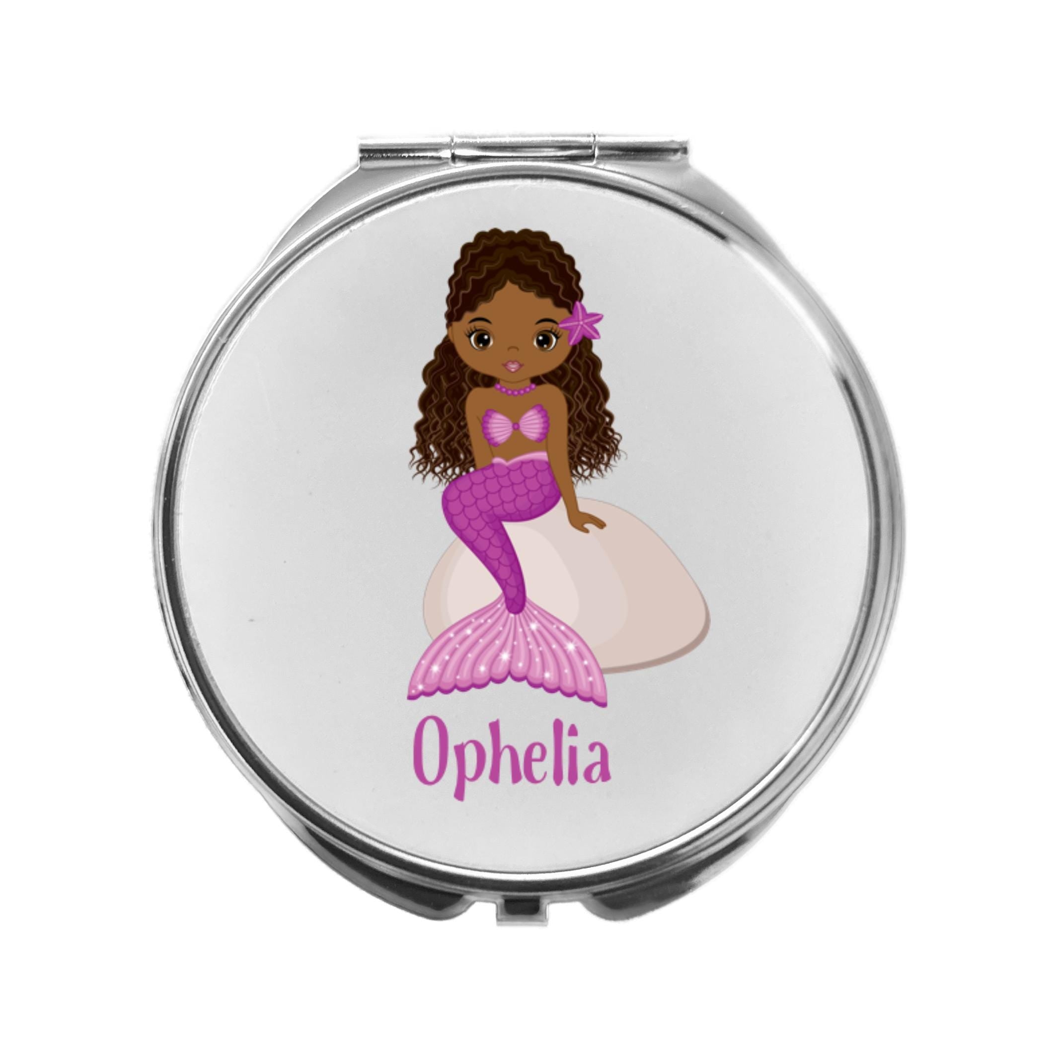 Mermaid Compact Mirror Personalised Girl
