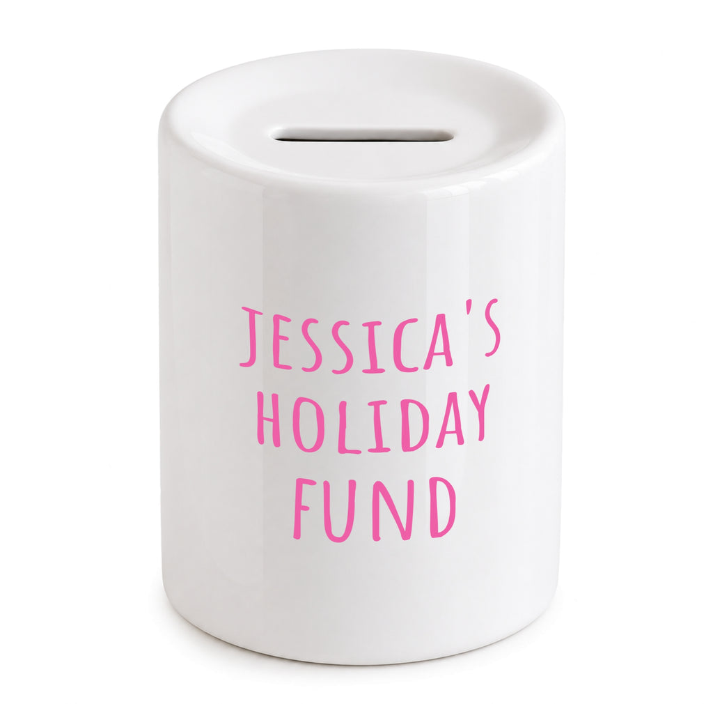 Personalised Holiday Fund Money Box Gift for Her Beach Vacation Trip