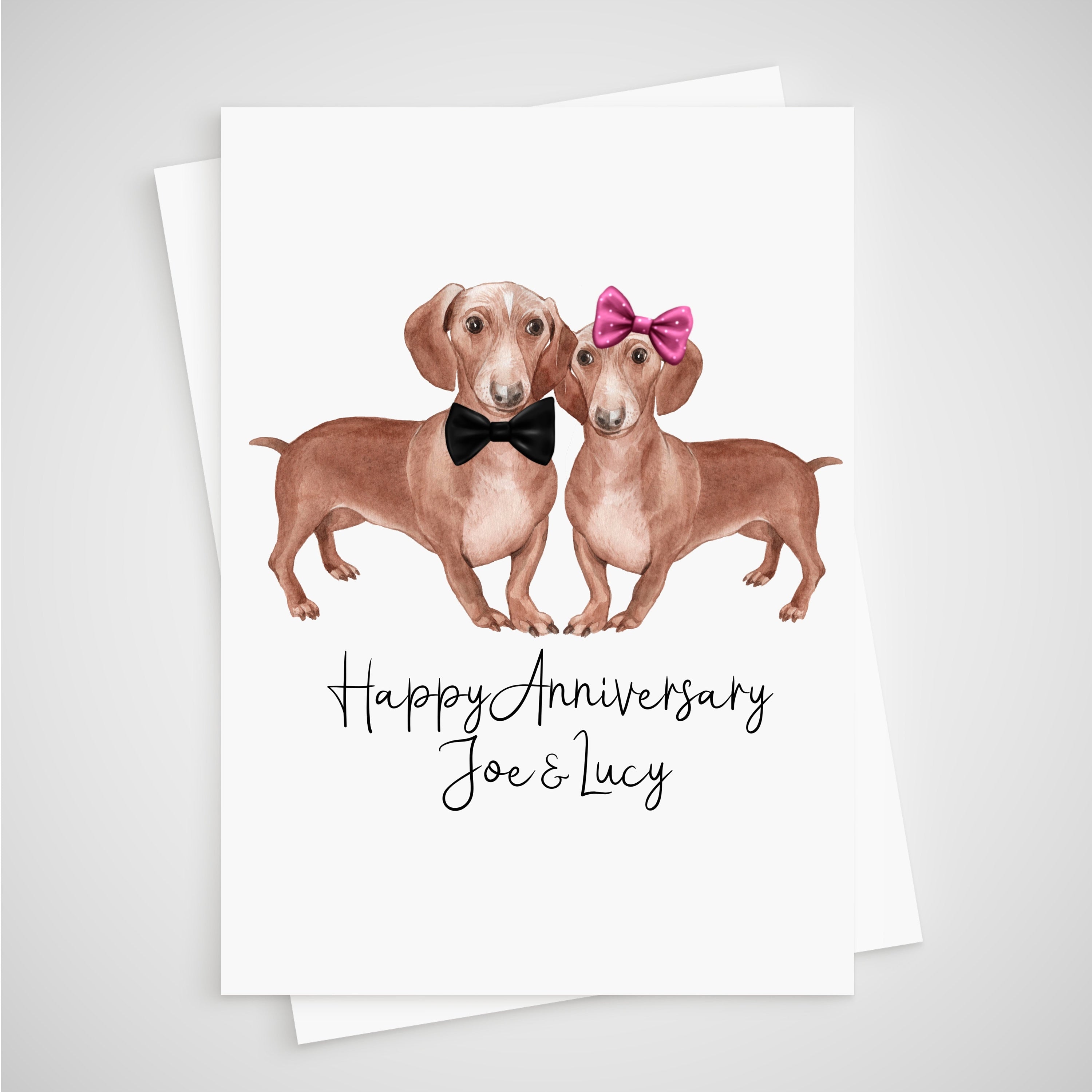 Personalised Dachshund Anniversary Card Sausage Dog