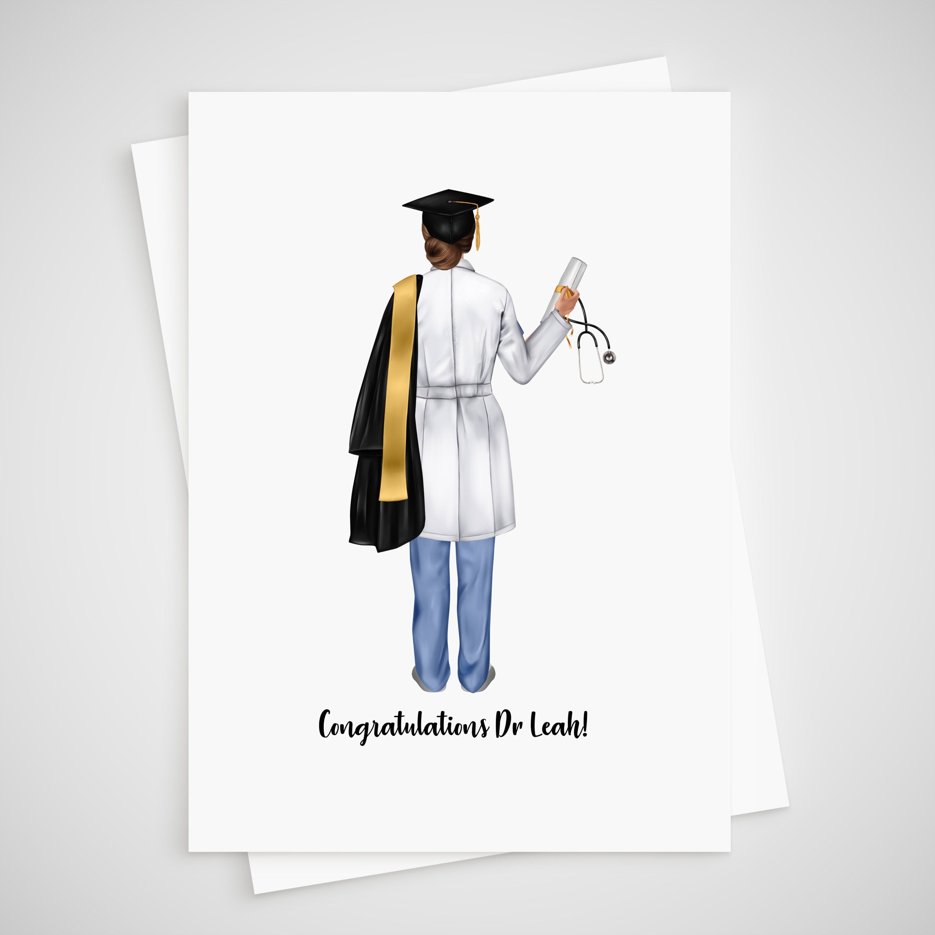 Graduation Doctor Card Personalised Congratulations Graduate Female
