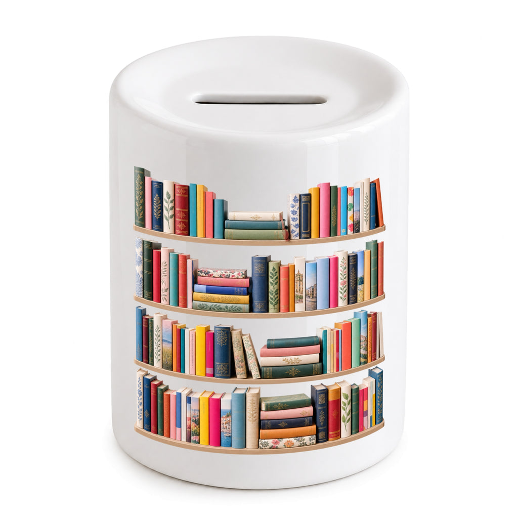 Personalised Book Fund Money Box Gift for Her bookworm savings Piggy Bank