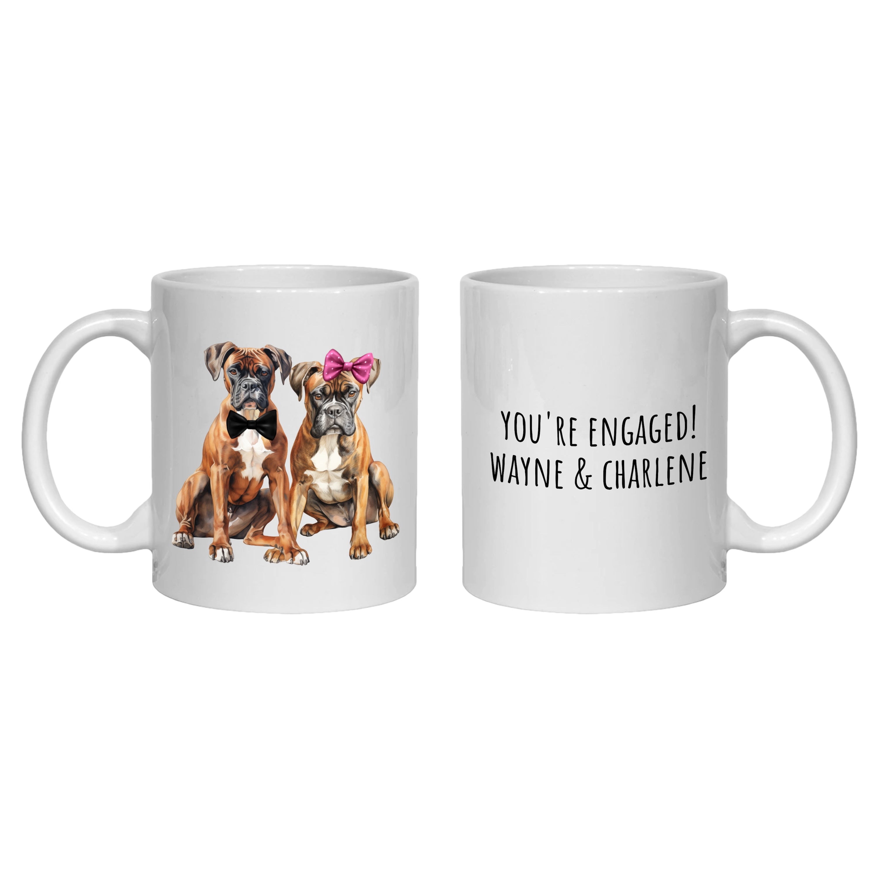 Boxer Engagement Personalised Mug Dogs Gift