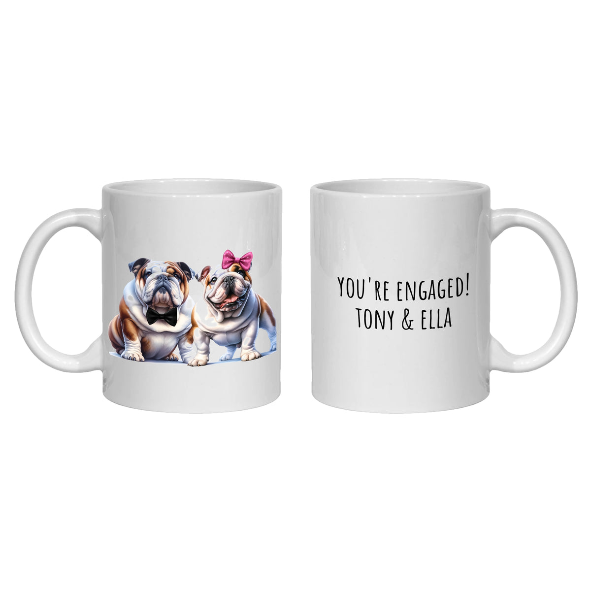 Bulldog Engagement Personalised Mug Dogs Gift
