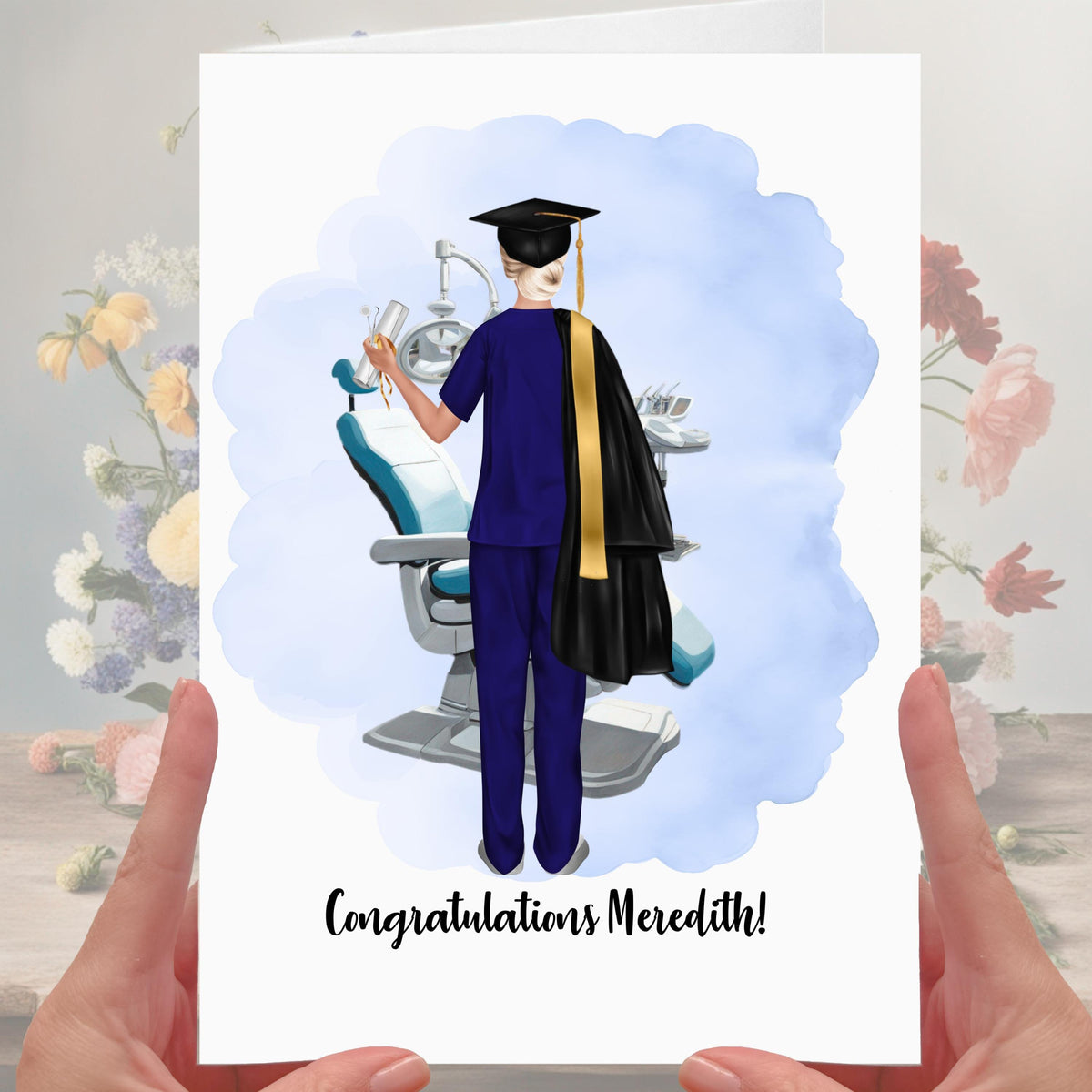 Dentist Graduation card Personalised for woman congratulations