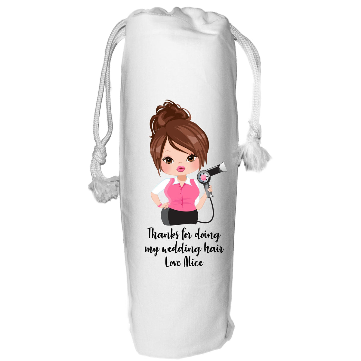 Hairdresser Wine Bag Personalised Gift for Salon Wedding New Job Thank you