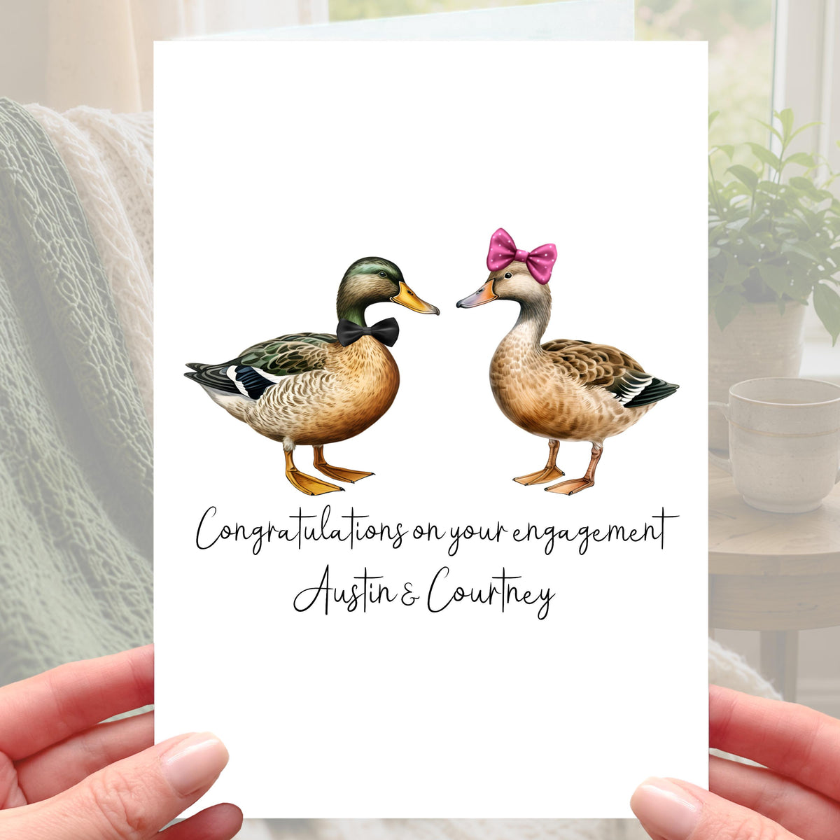Duck Engagement Card Personalised Mallard