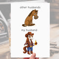Cowboy Husband Card - funny horse card for boyfriends, anniversary, personalised