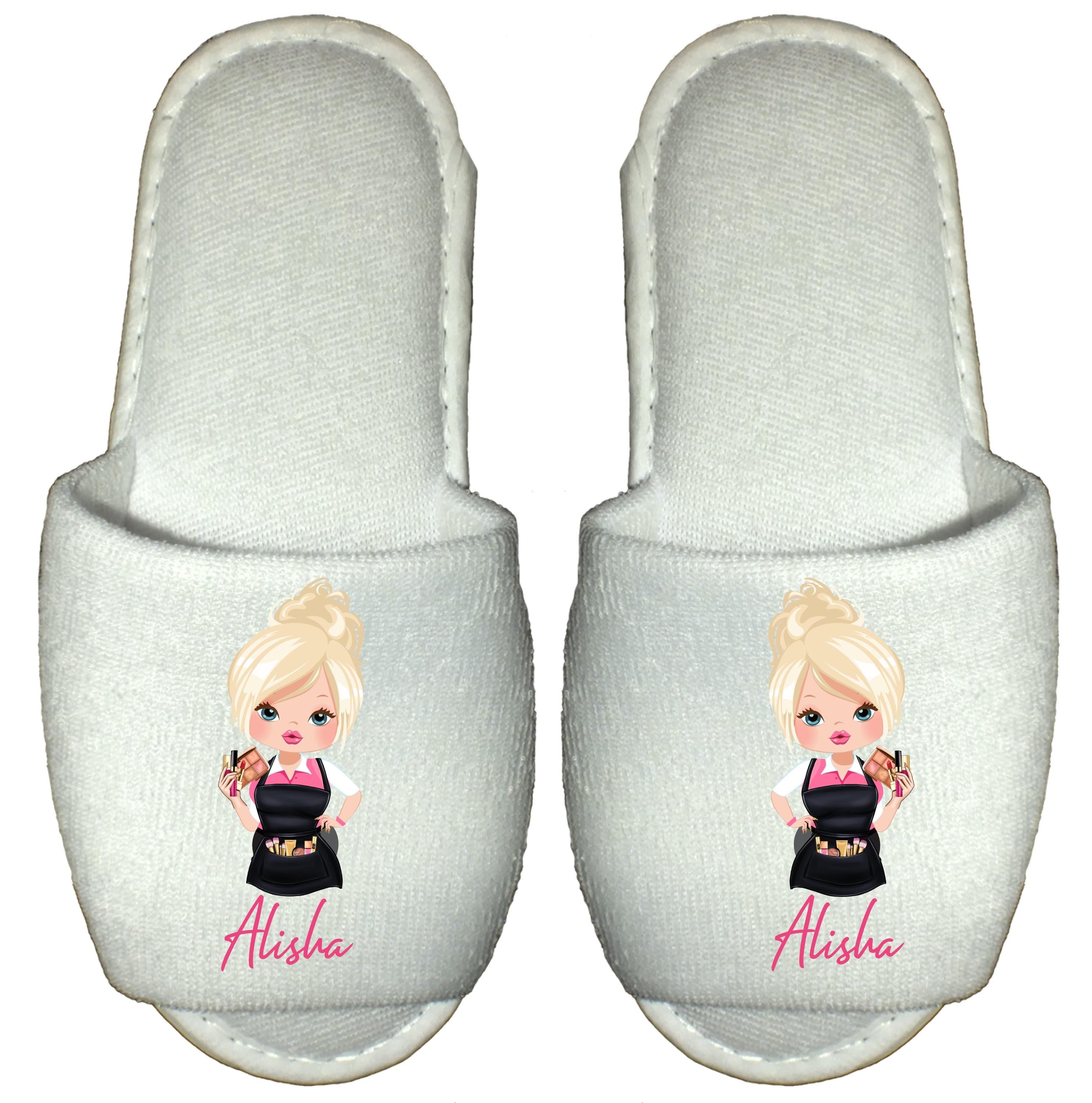 Personalised Makeup Artist Spa Slippers custom beautician