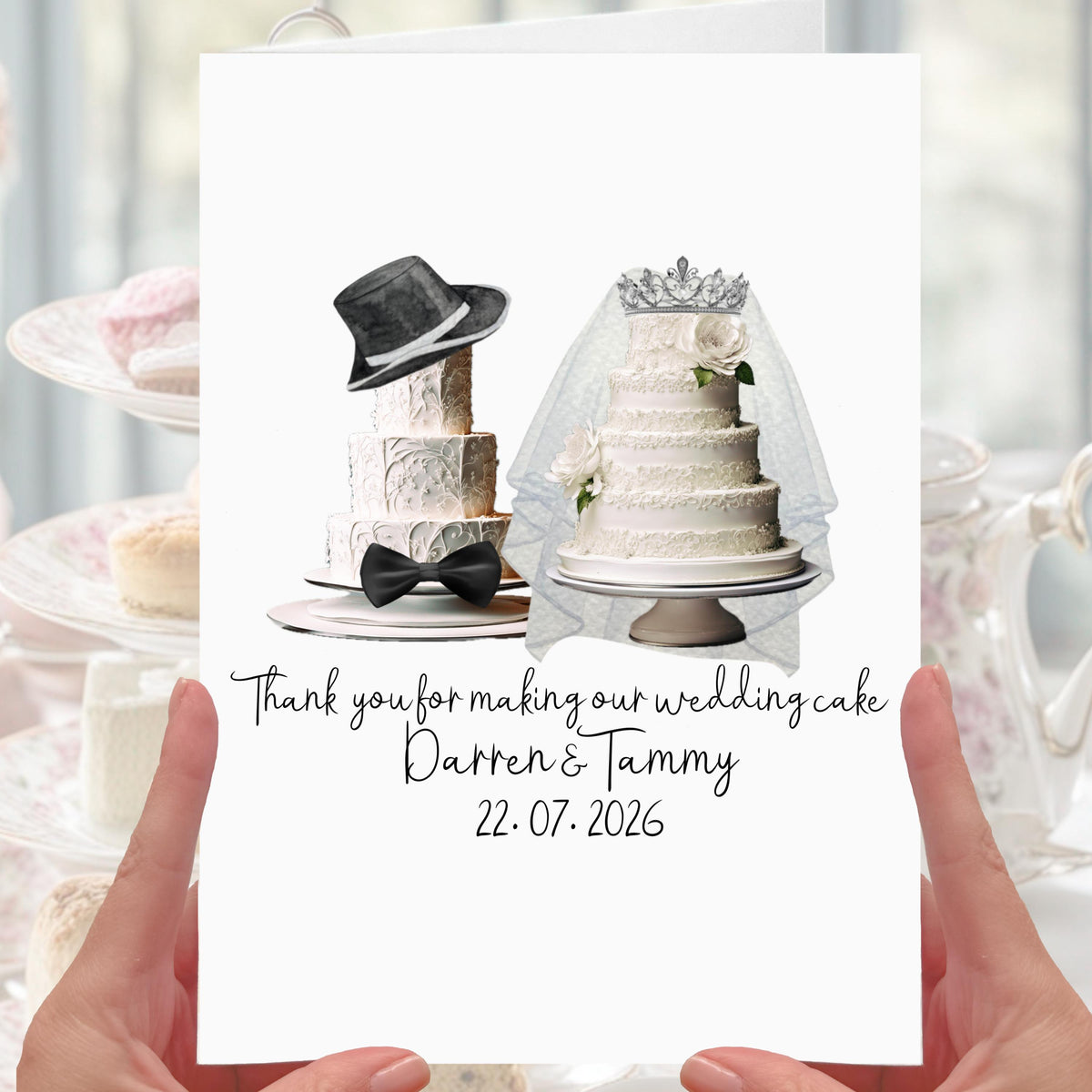 Wedding Cake Thank you Card Personalised Making our wedding cake baker