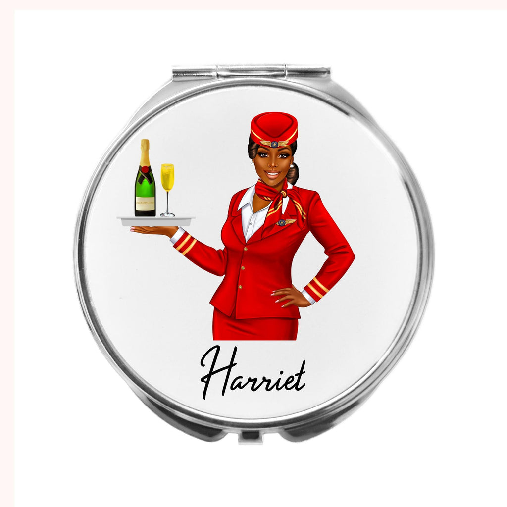 Air Hostess Mirror Personalised Compact Flight Attendant Cabin Crew
