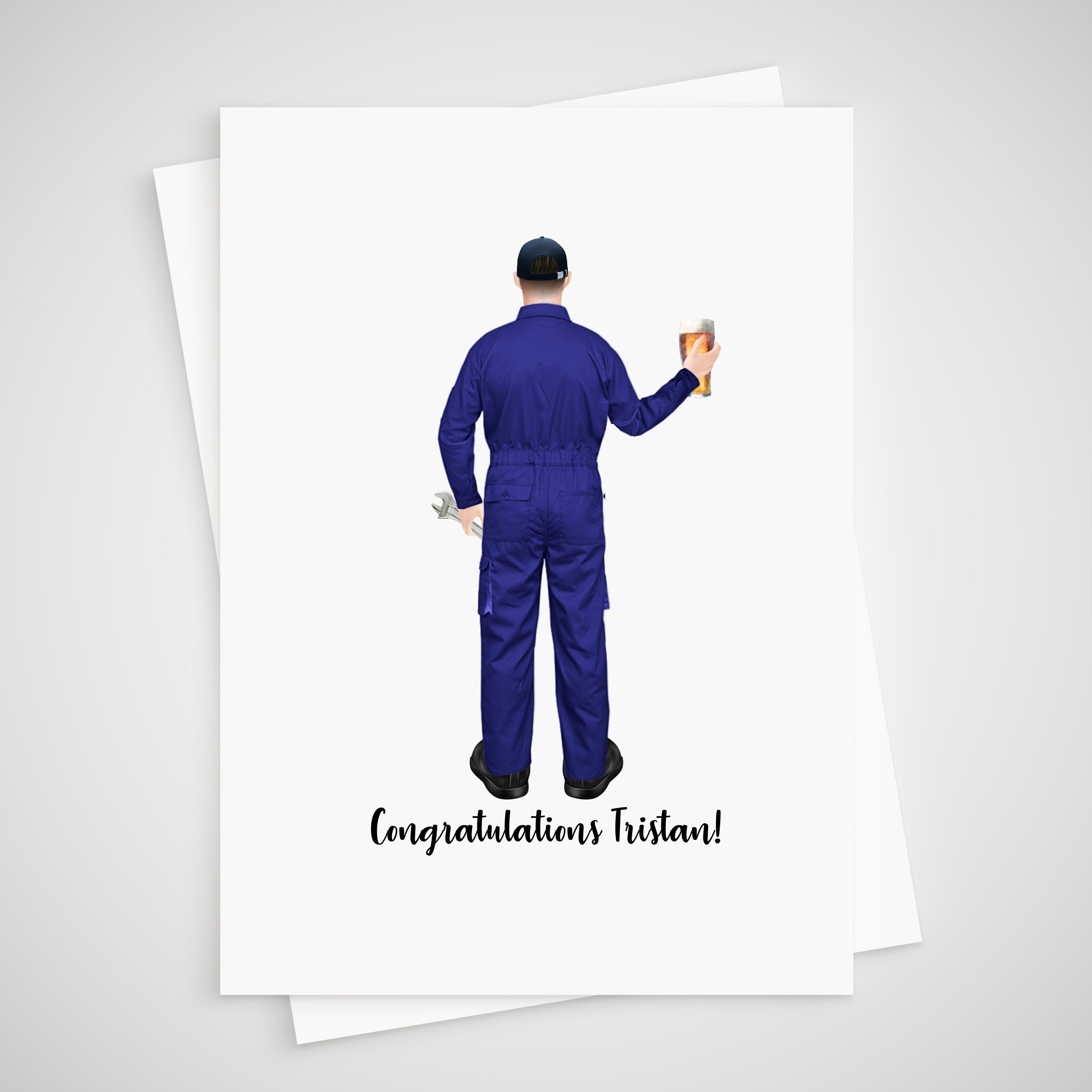 Mechanic Card Personalised New Job Congratulations Passed Exams