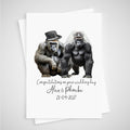 Gorilla Wedding Card Personalised Bride & Groom Monkey