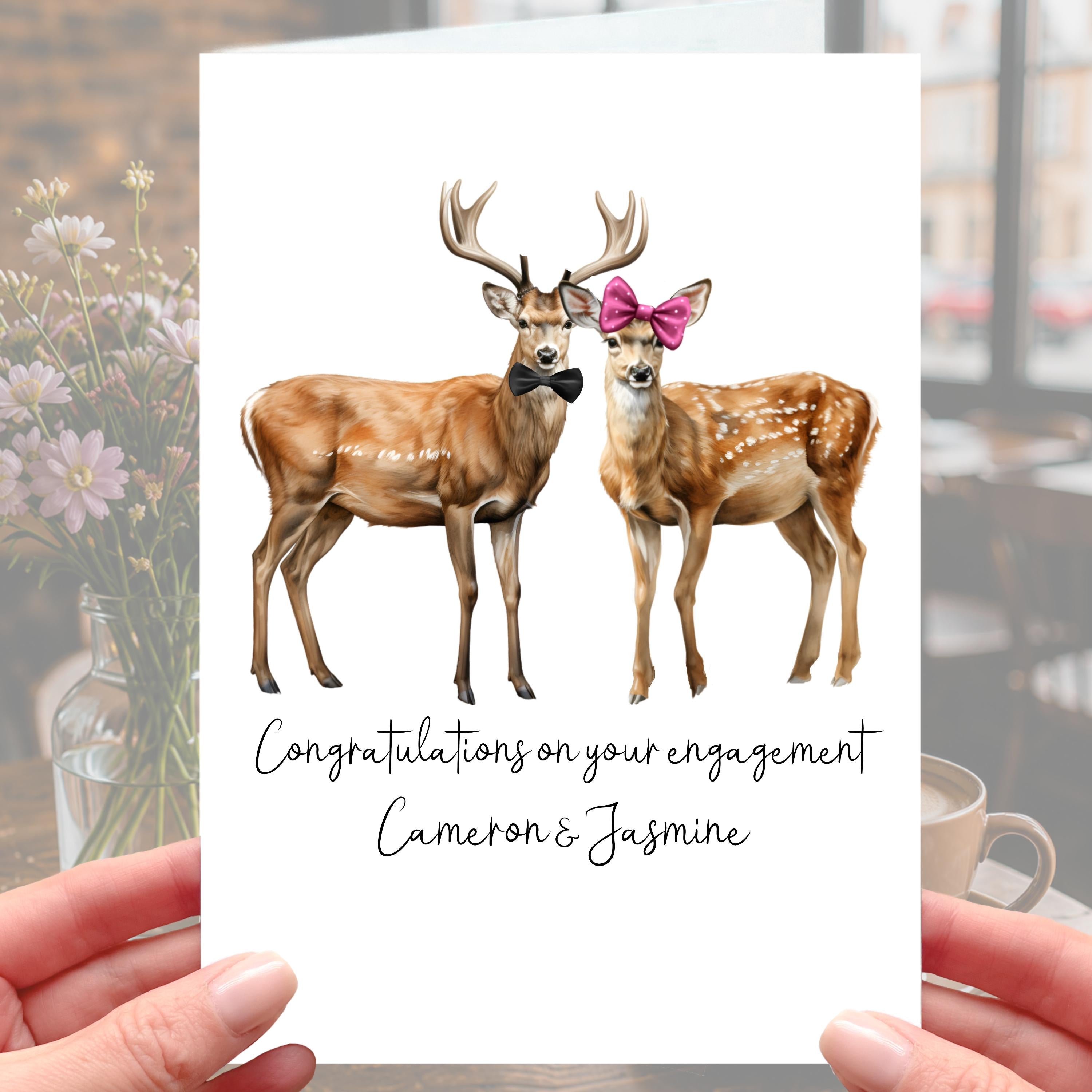 Deer Engagement Card Personalised