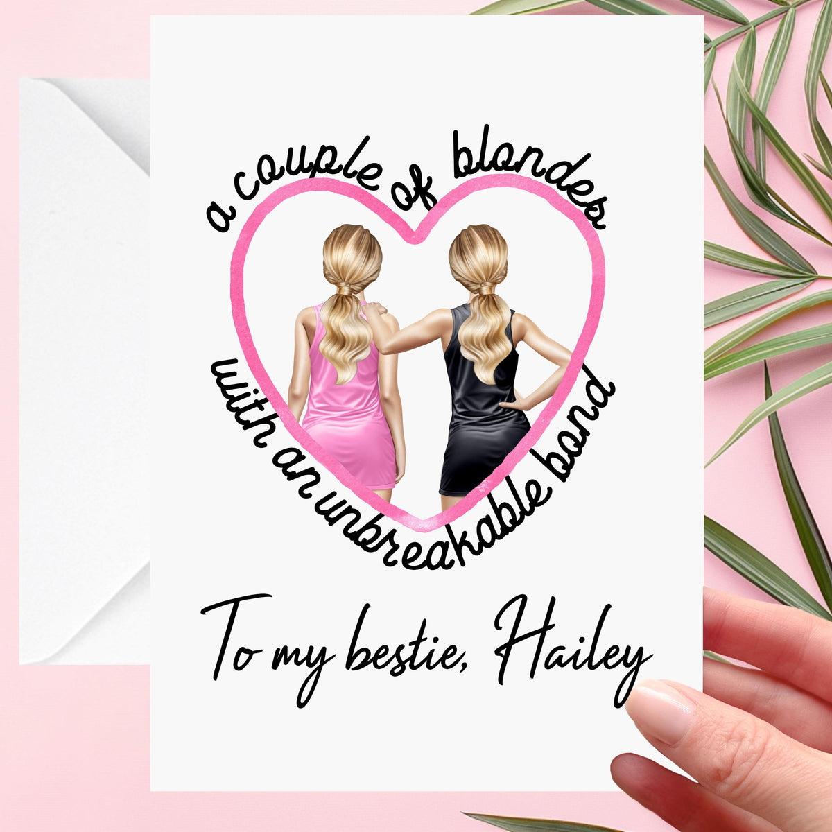 Two Blondes Card Personalised for Bestie BFF Girlfriend