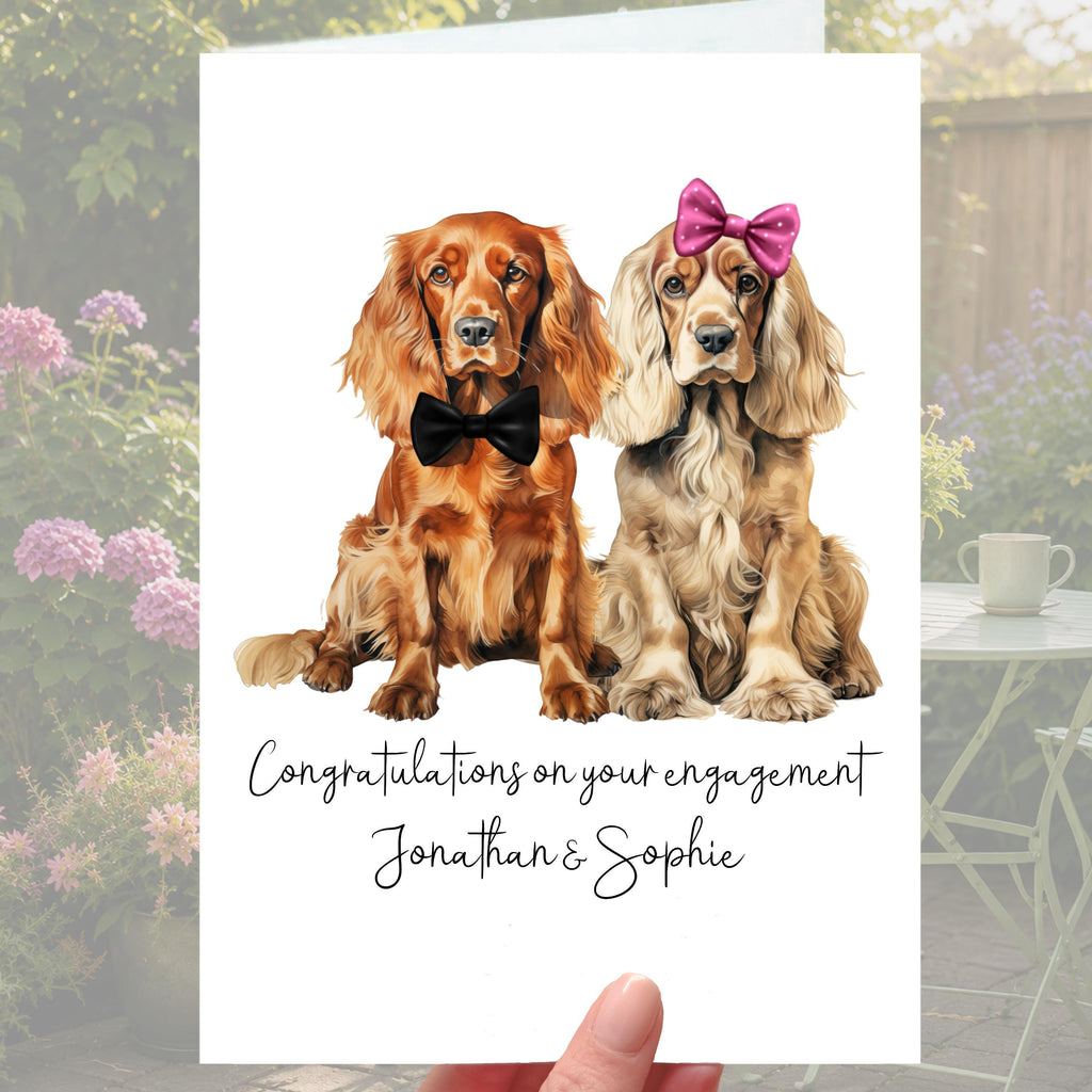 Cocker Spaniel Dog Engagement Card Personalised