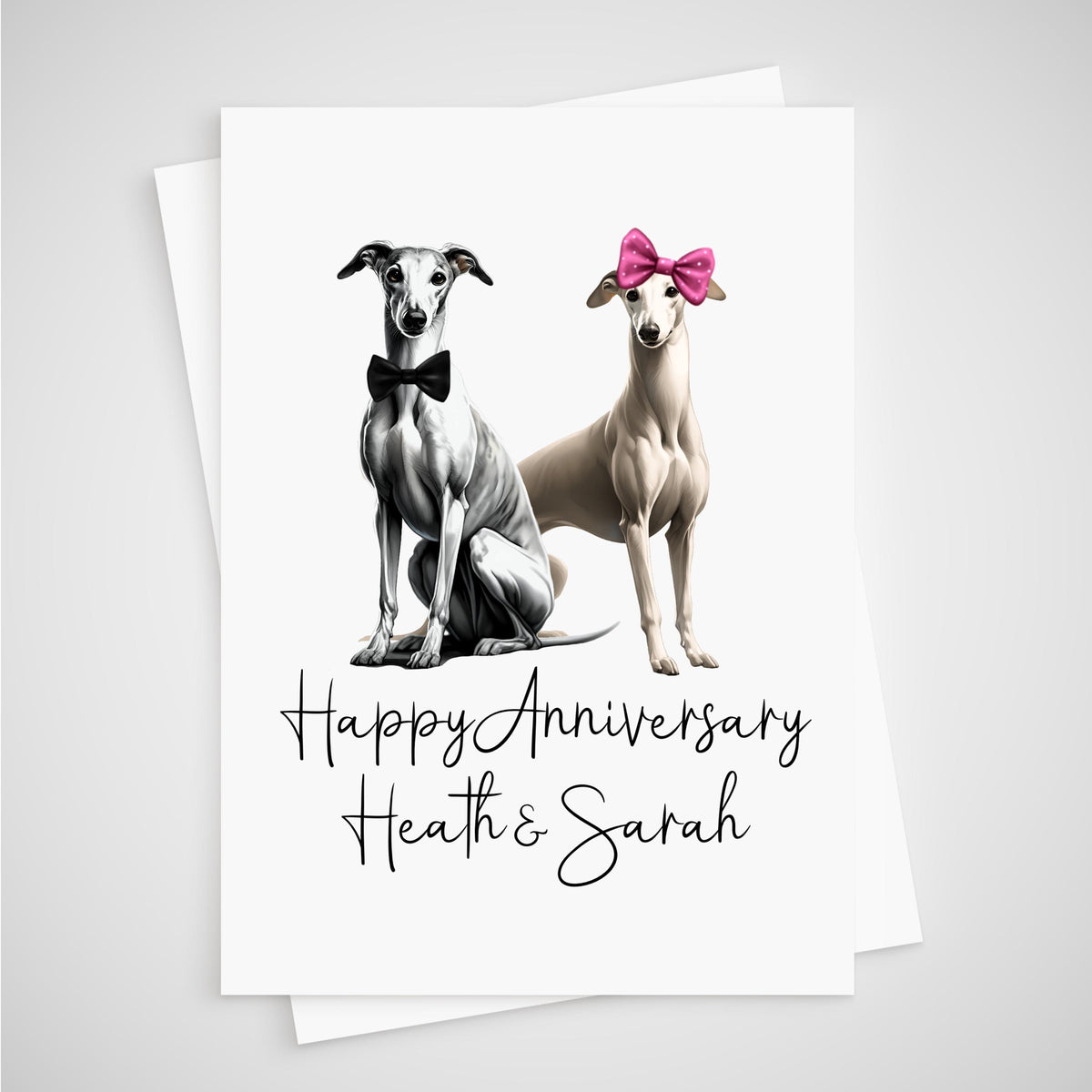 Personalised Greyhound Anniversary Card Dog Whippet