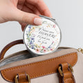 Personalised Compact Mirror for Nanny | Nan Grandma Flower Keepsake handbag mirror
