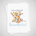 Giraffe Baby Card Personalised Boy Newborn Welcome to the World