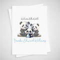 Panda Baby Card Boy Personalised Newborn Welcome to the World