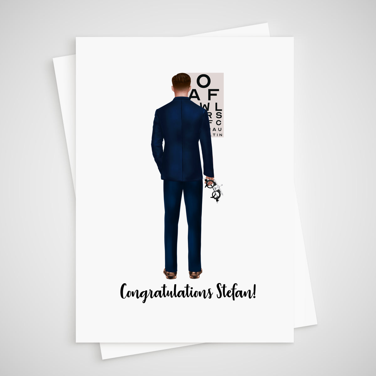 Optician Congratulations Card Personalised for him - optometrist