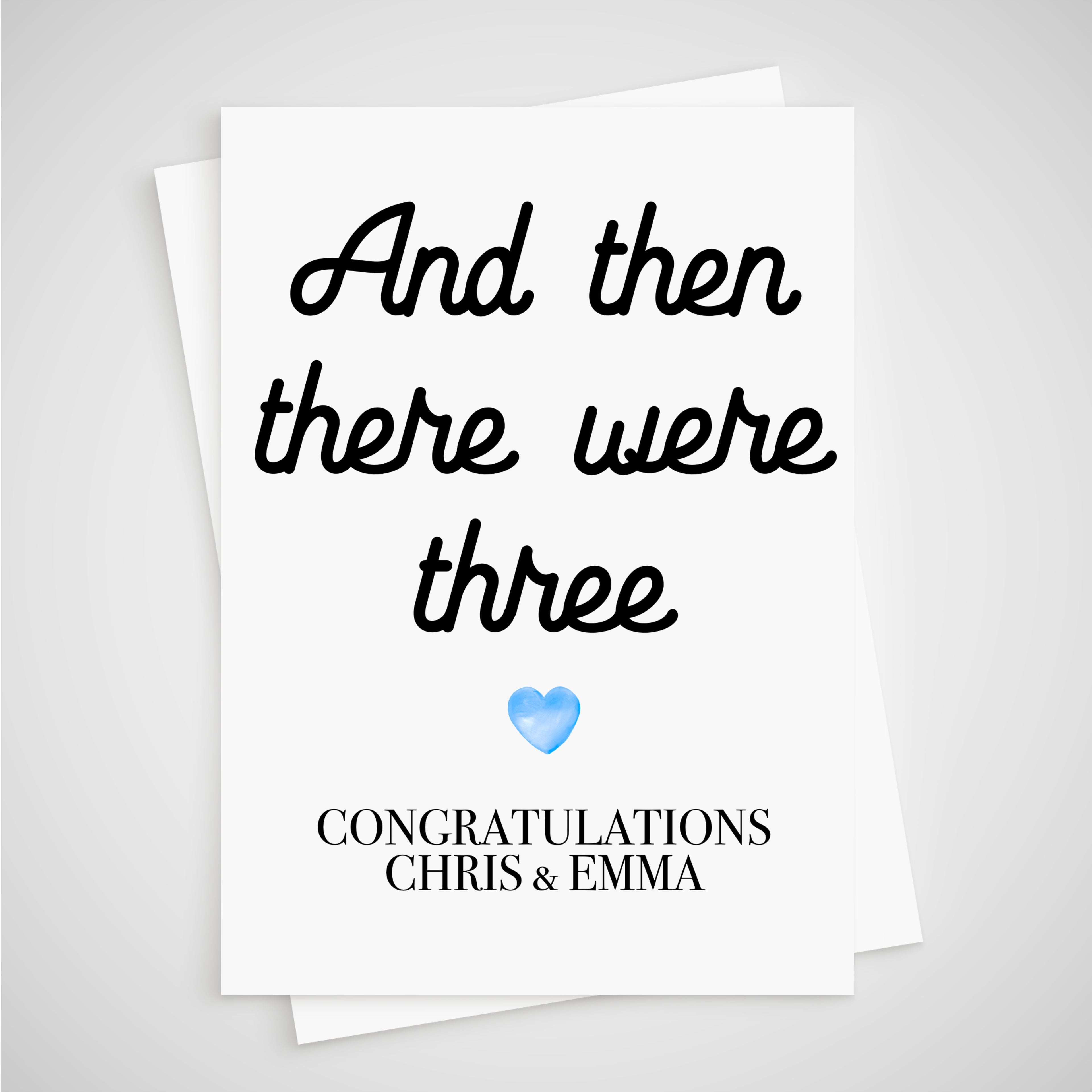 And then there were three Baby Card New Baby Personalised