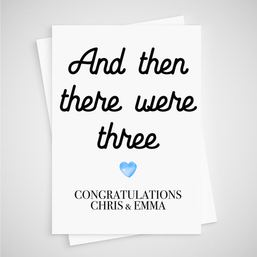 And then there were three Baby Card New Baby Personalised