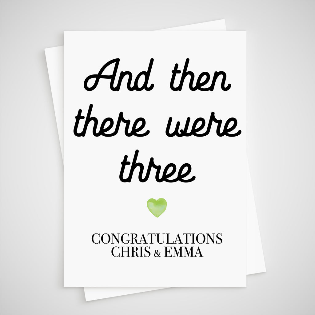 And then there were three Baby Card New Baby Personalised