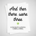 And then there were three Baby Card New Baby Personalised