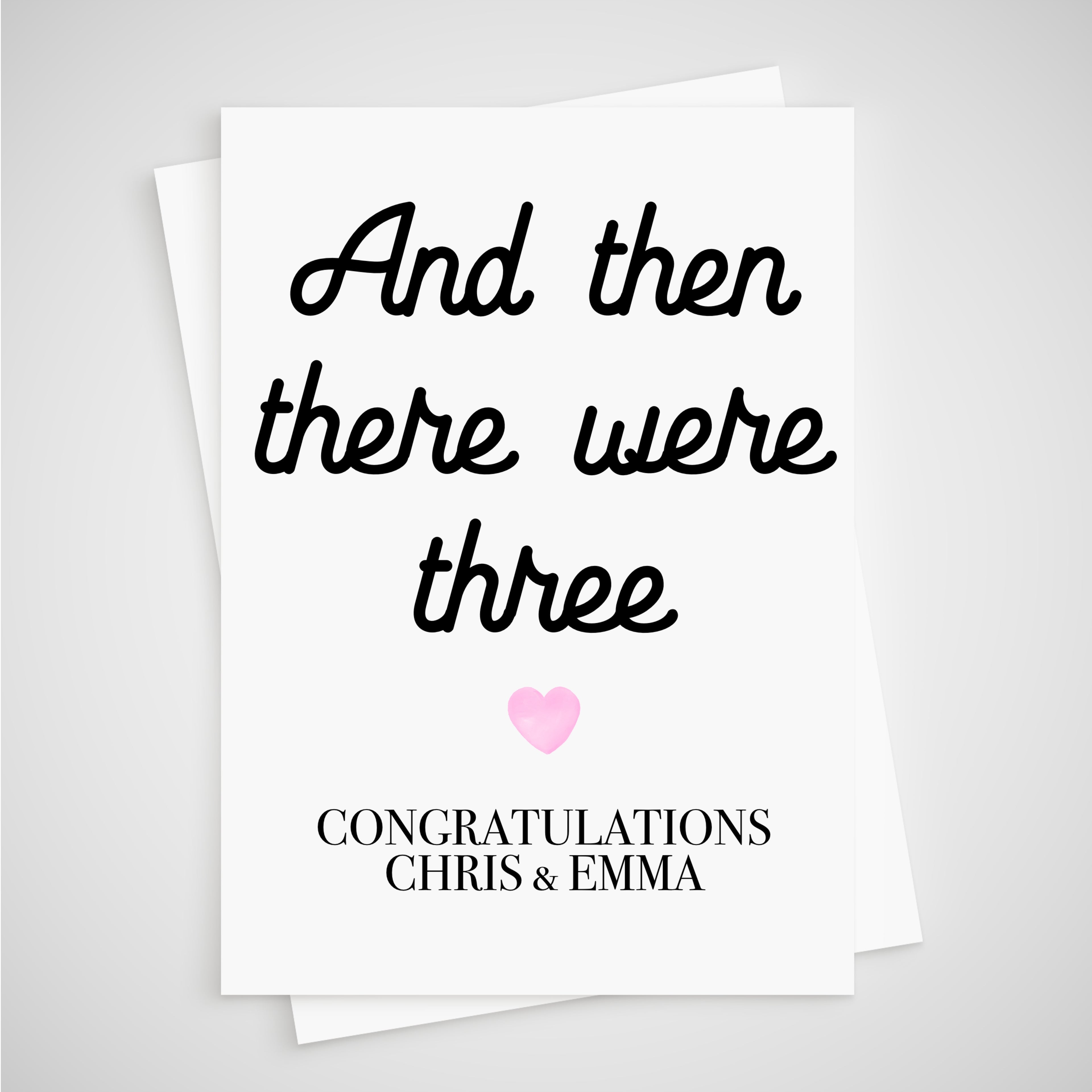 And then there were three Baby Card New Baby Personalised