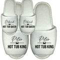 Personalised Spa Slippers Hot Tub King Queen - Party Hotel Sauna