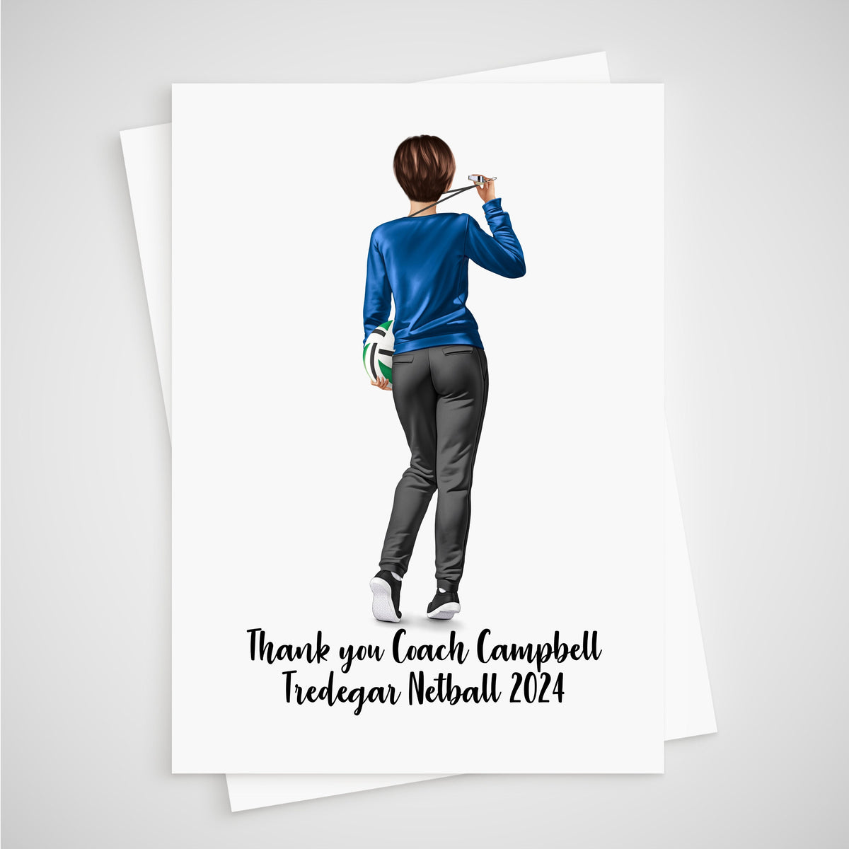 Netball Coach Card Personalised for her Thank you