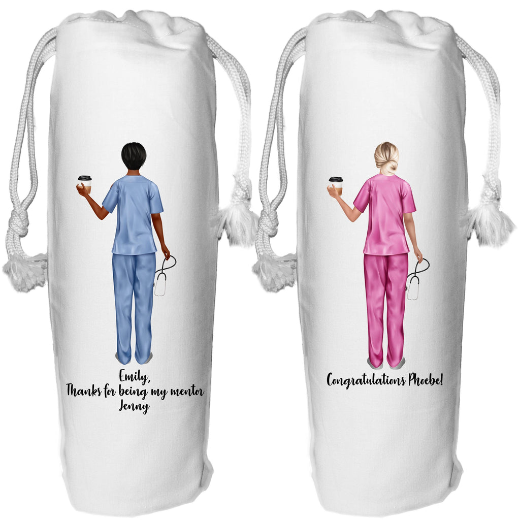 Nurse Wine Bag Personalised thank you Female
