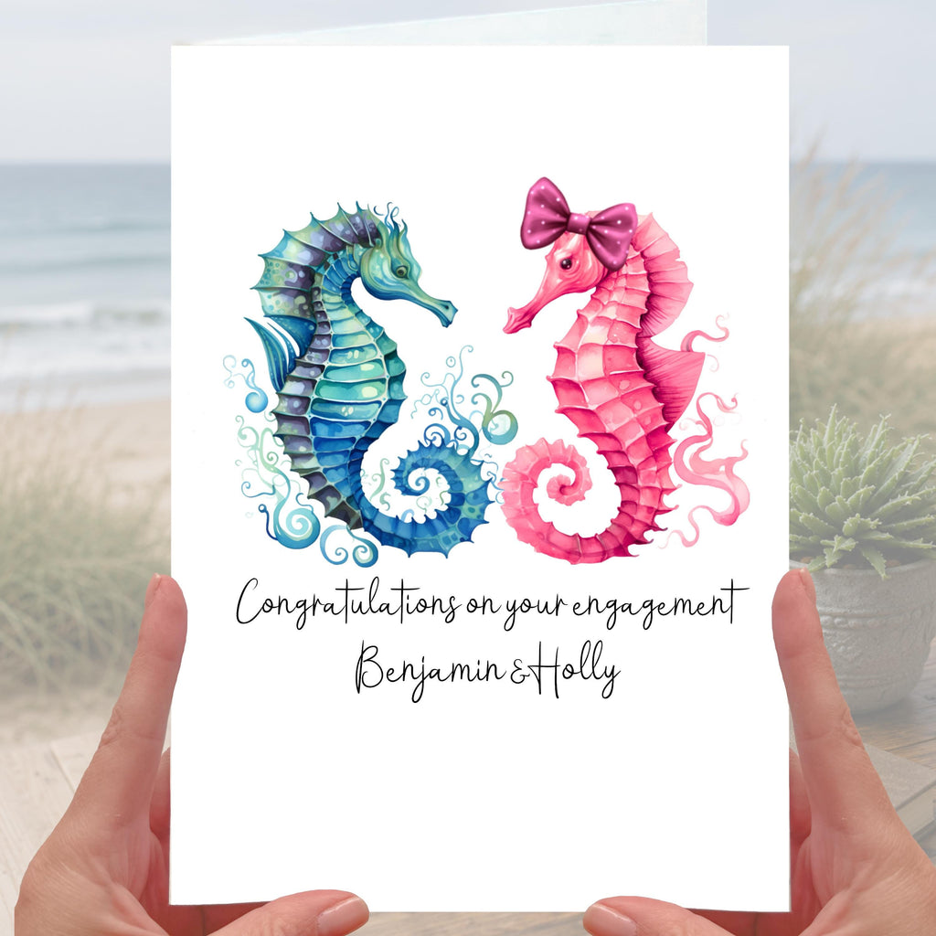 Seahorse Engagement Card Personalised