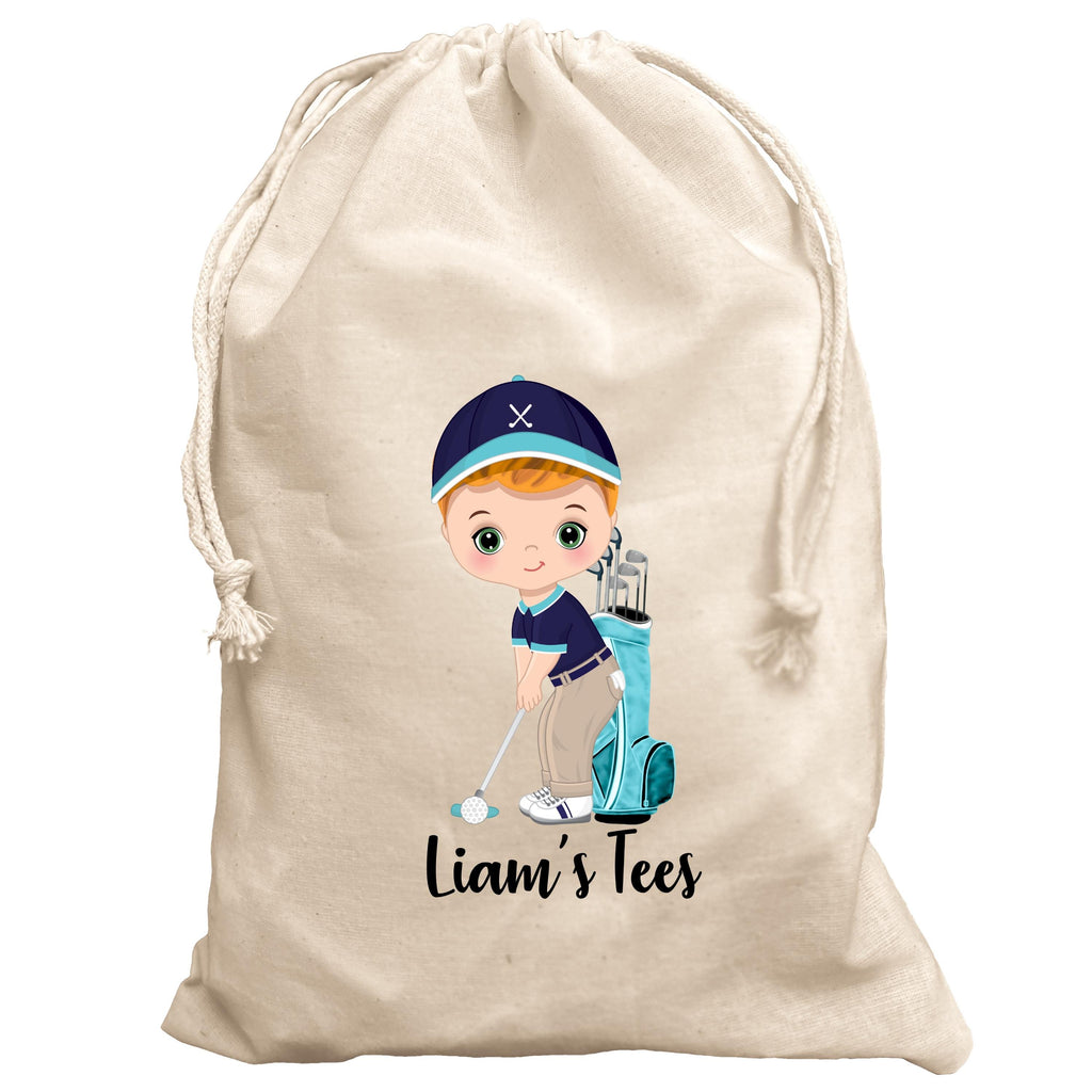 Boys Golf Ball & Tee Bag Golfer Gift Set Personalised