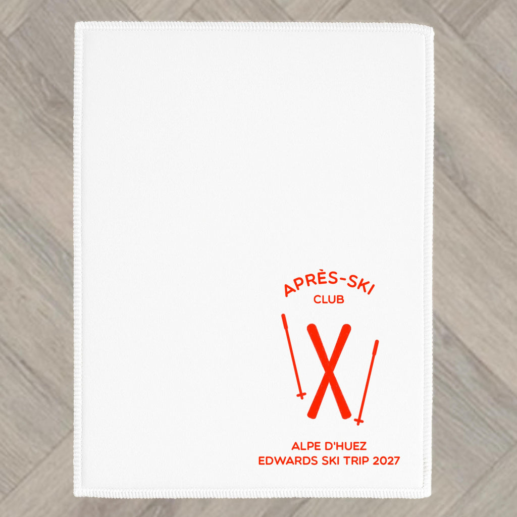 Apres-Ski Club Personalised Towel gift Skiing Gift hand