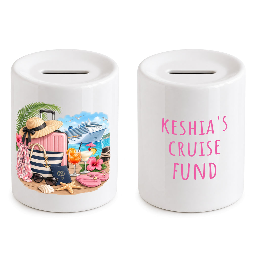 Personalised Cruise Fund Money Box Gift for Her Ship Holiday