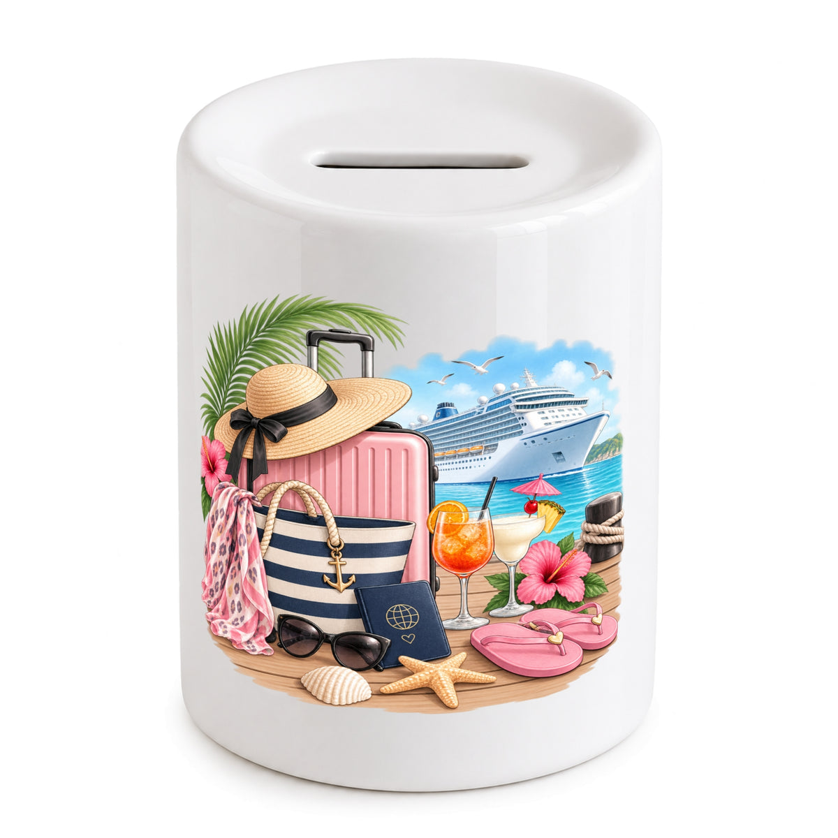 Personalised Cruise Fund Money Box Gift for Her Ship Holiday