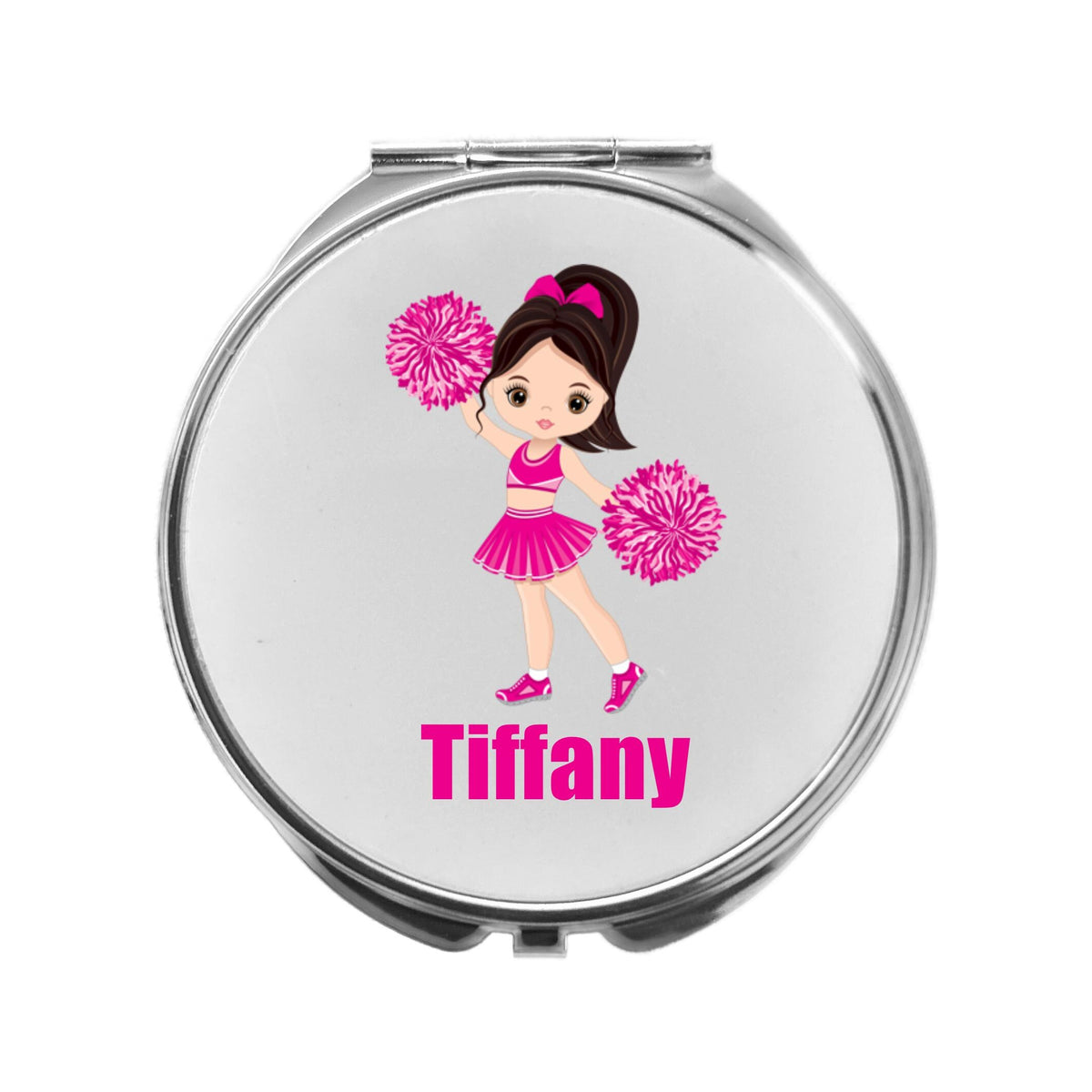Cheerleader Mirror Compact Personalised Pink