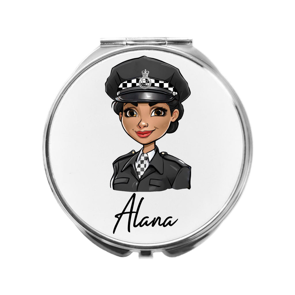 Police Woman Mirror Personalised Compact Gift for Police Officer Passing out