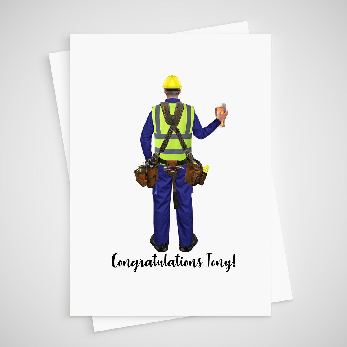 Plumber Card New Job Personalised Congratulations Passed Exams