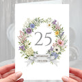 Happy 25th Anniversary Card - Personalised Silver Wedding 25 years
