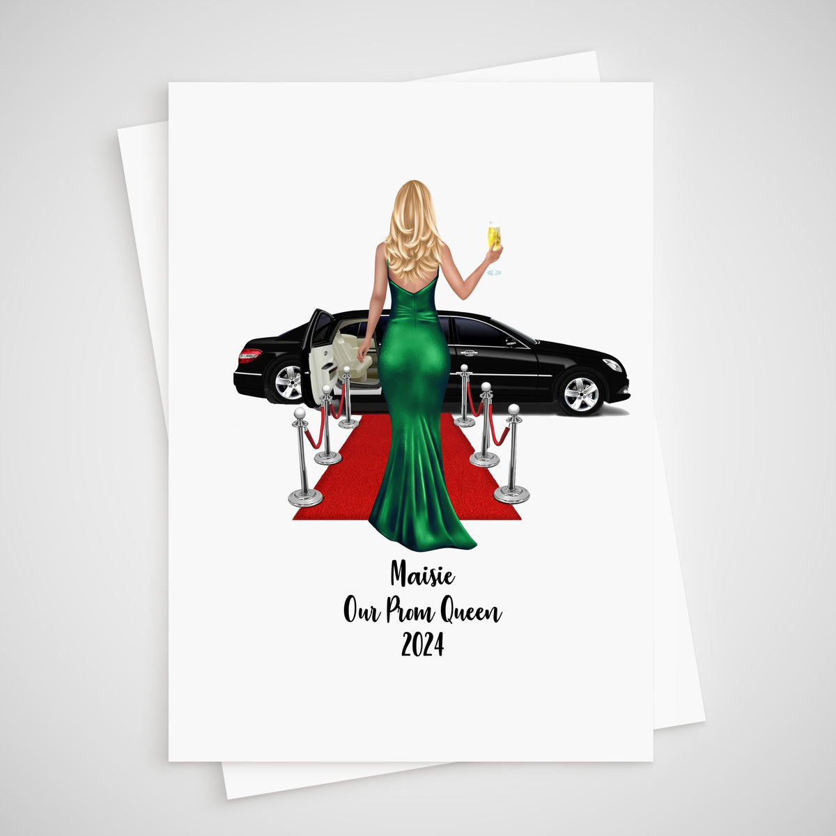 Prom Queen Card Personalised  School Leavers Ball - Card for daughter
