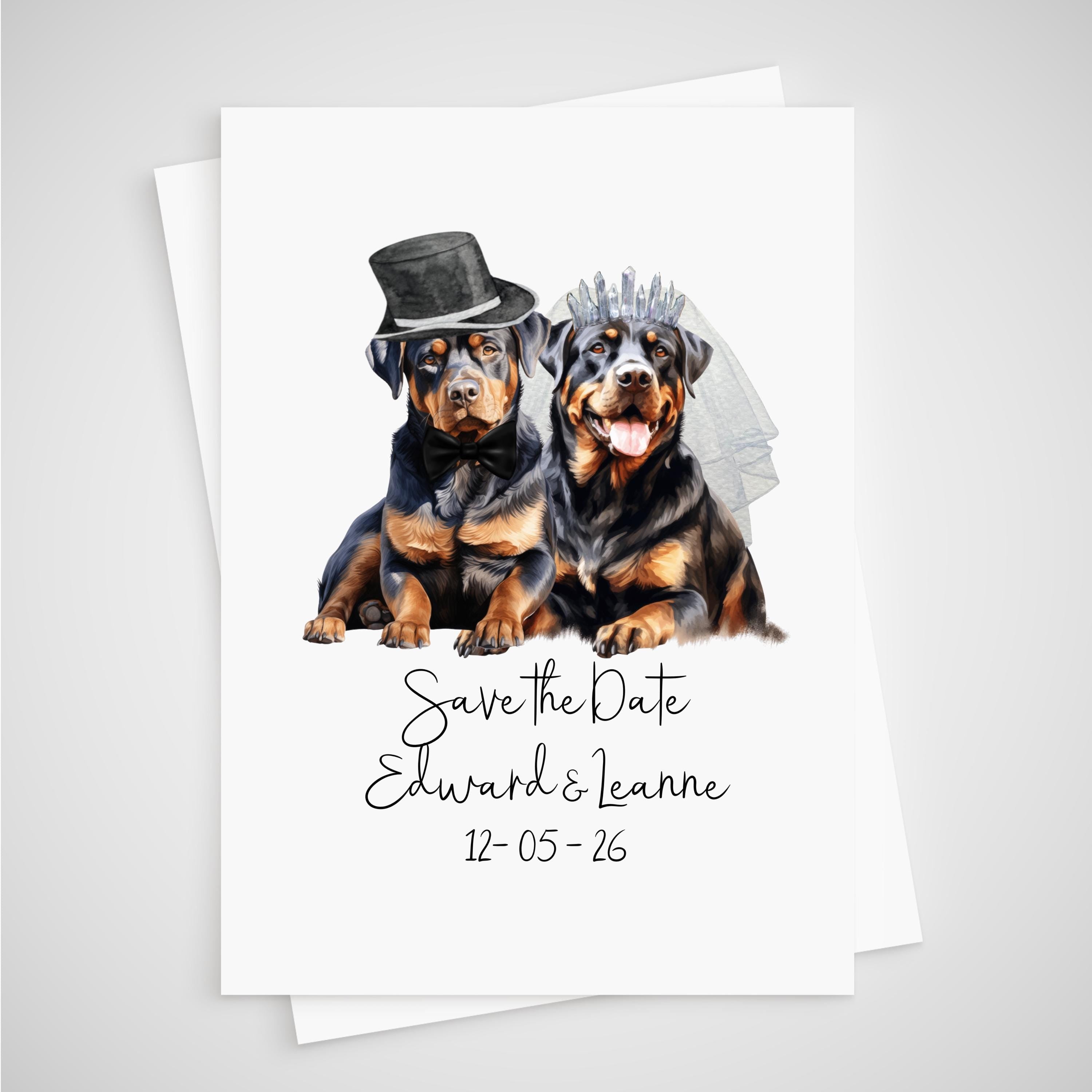 Personalized Dog Wedding Save the Date Card