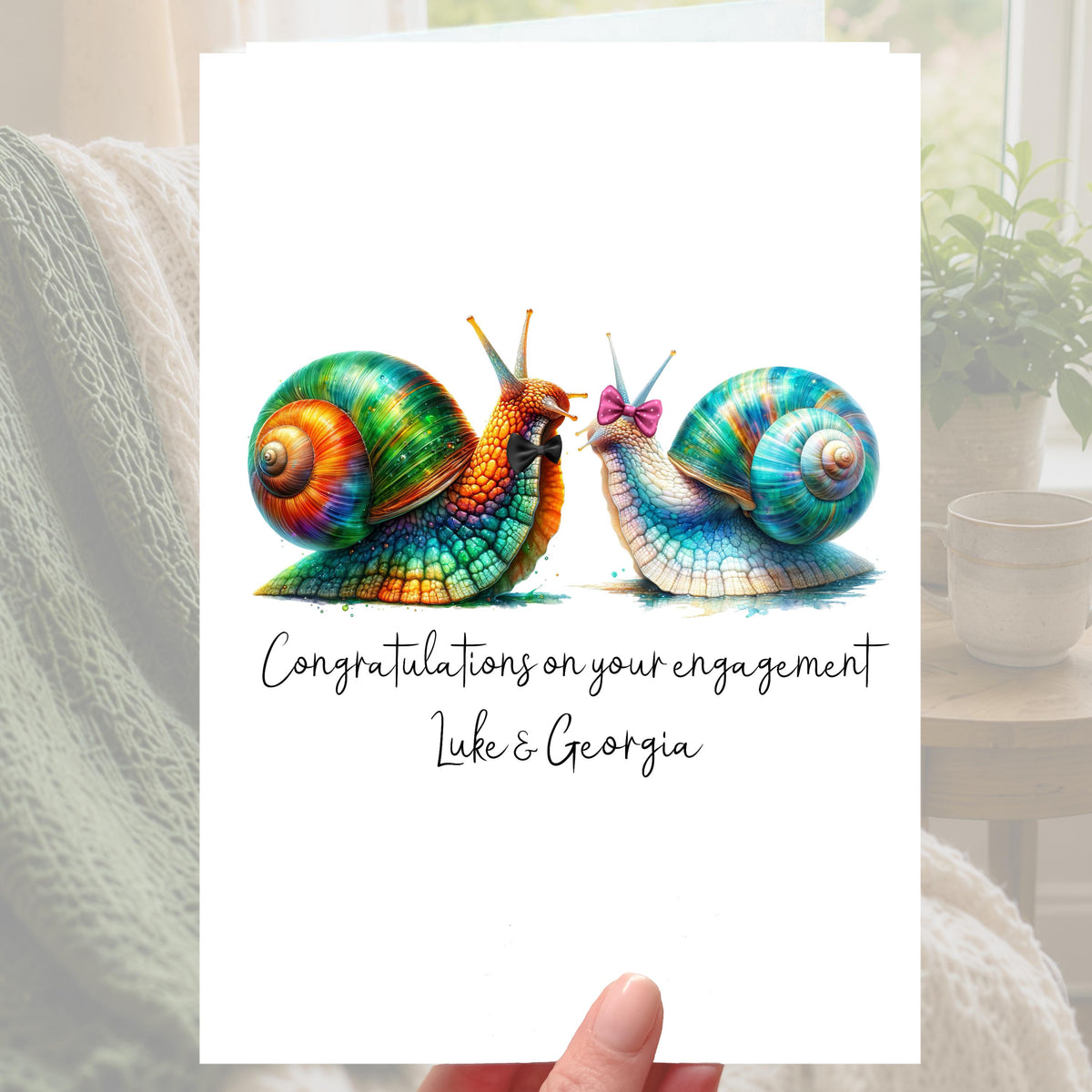 Snail Engagement Card Personalised