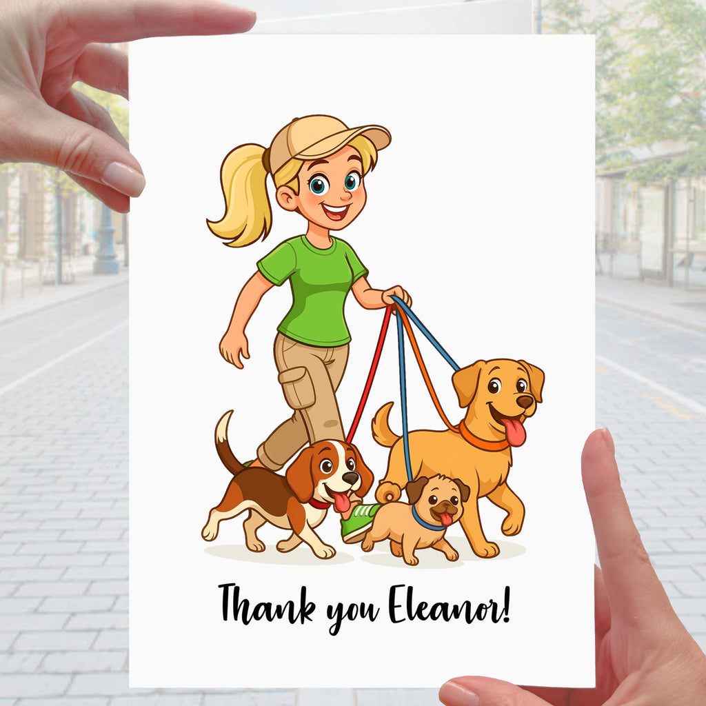 Dog Walker Card personalised thank you pet sitter