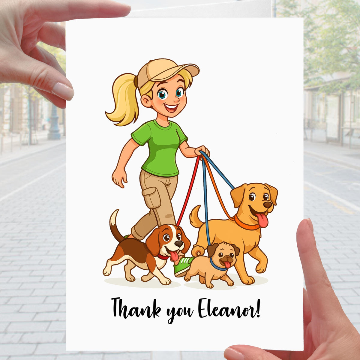 Dog Walker Card personalised thank you pet sitter