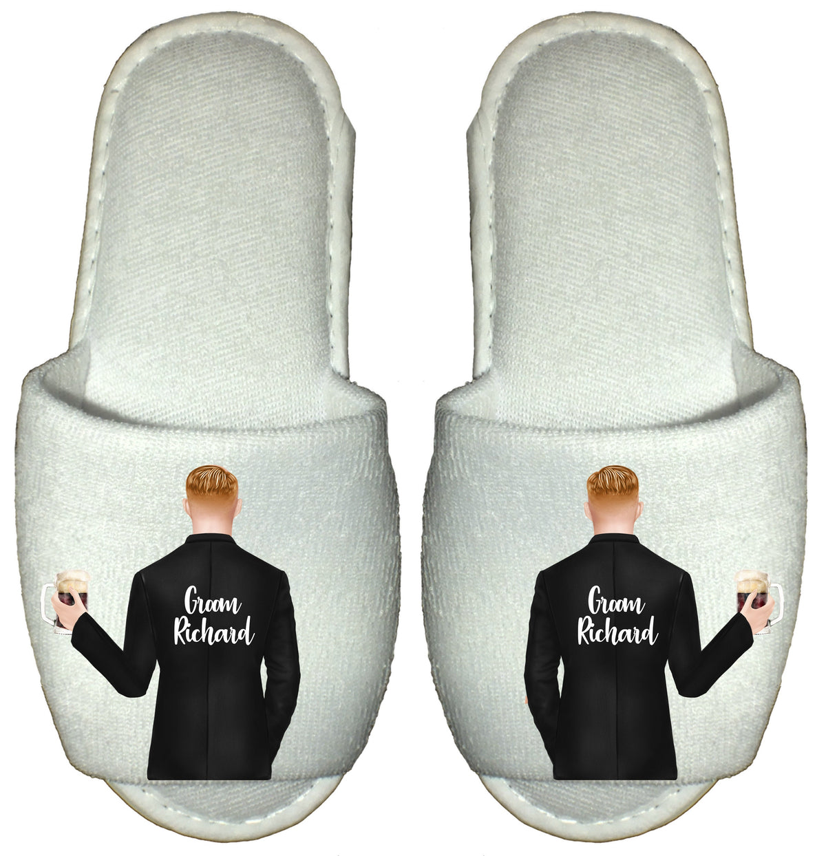 Personalized Groom Spa Slippers, Wedding Party Gifts